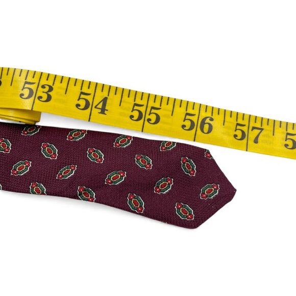 Tommy Hilfiger Silk Tie Burgundy Beige Baroque Paisley - Picture 6 of 6